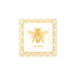 Gold Buzzed Bee Dessert Napkins 20ct