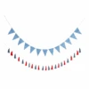 Chambray Pennant & Patriotic Tassel Garland Set
