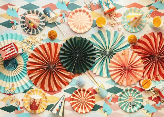 Circus Party Paper Fans 5ct - Image 4