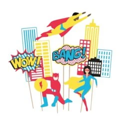 Comic Superhero Cake Toppers 7ct