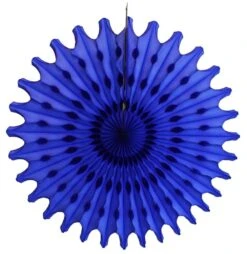 Dark Blue Tissue Paper Fan 18"