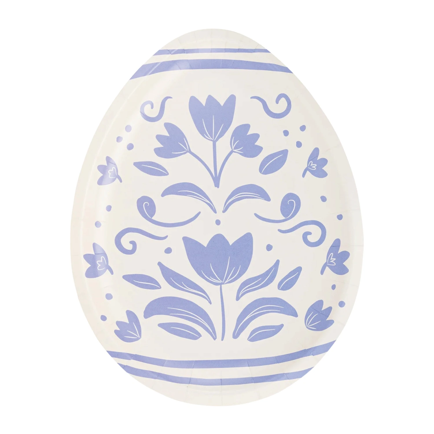 Blue Floral Easter Egg Dessert Plates 8ct