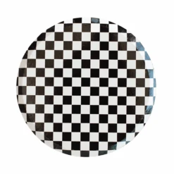 Black & White Checkered Dessert Plates 8ct