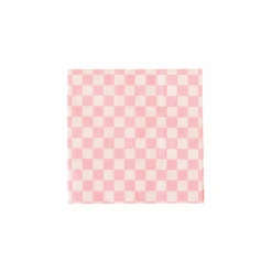 Pink Checkered Dessert Napkins 20ct