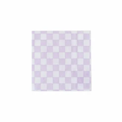 Purple Checkered Dessert Napkins 20ct
