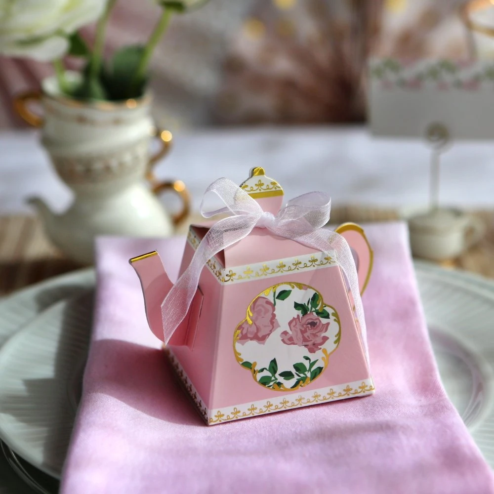 Pink Floral Tea Time Favor Boxes 24ct - Image 4