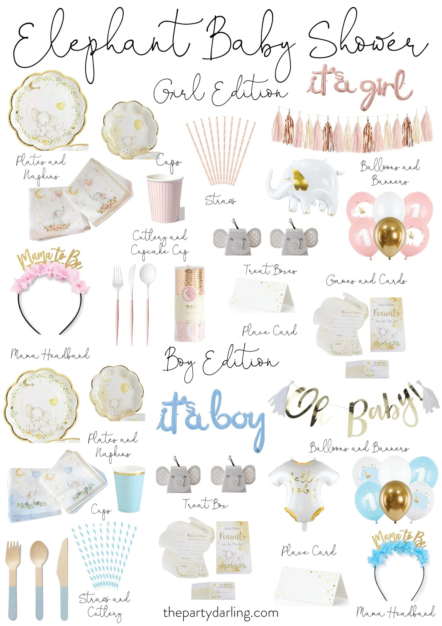 Blue Baby Elephant Lunch Napkins 30ct - Image 4