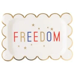 Patriotic Freedom Rectangle Lunch Plates 8ct