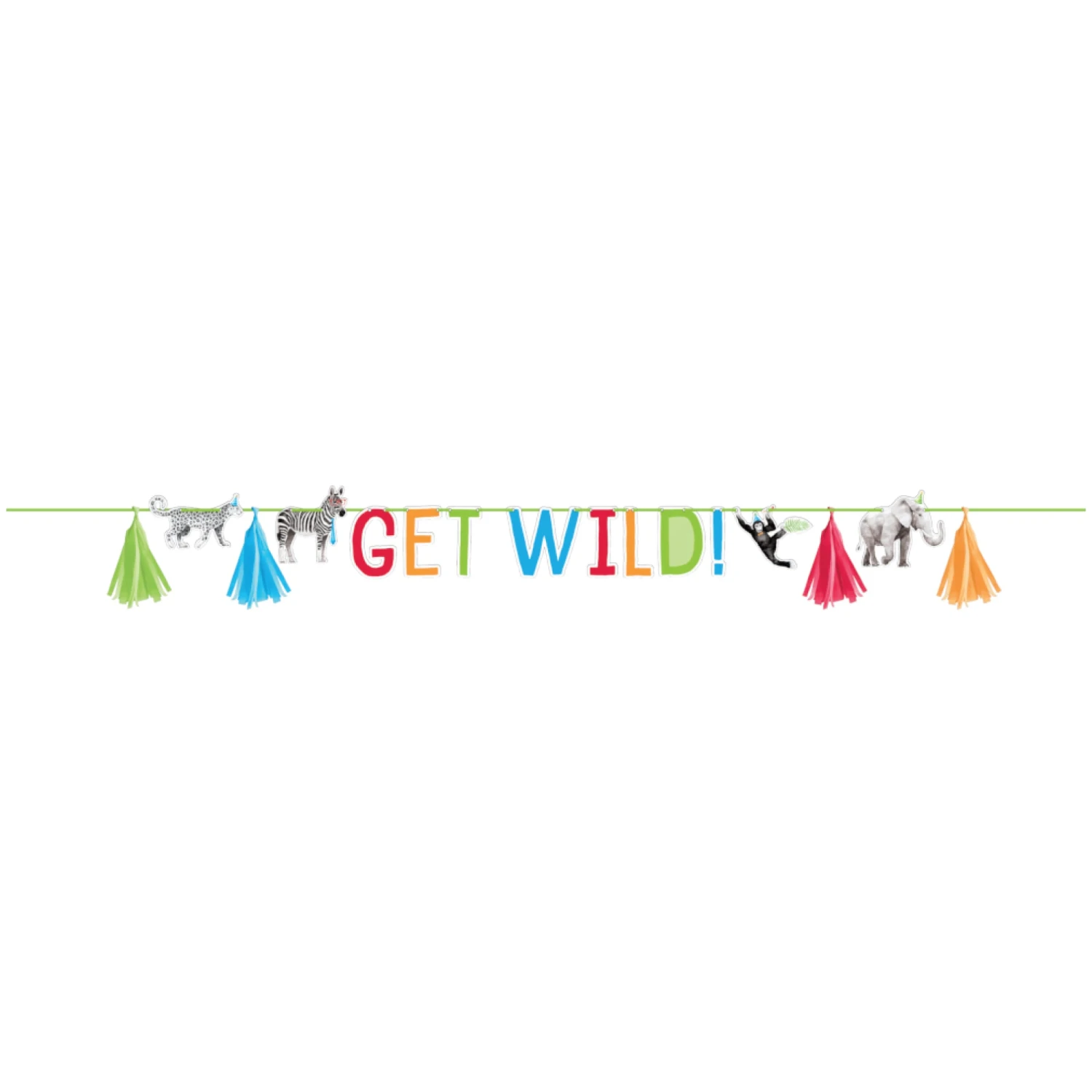Creative Converting Get Wild Safari Tassel Banner 8ft