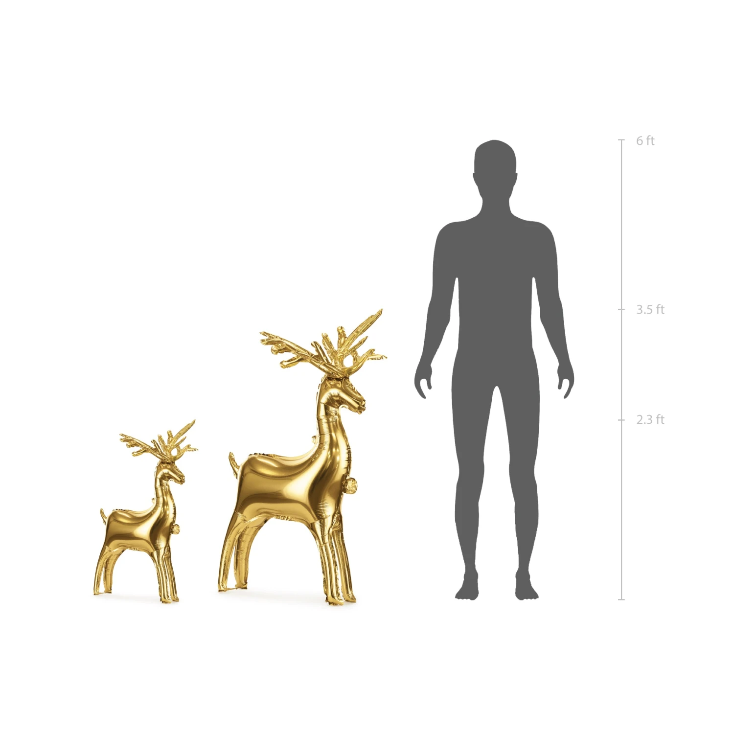 Standing Gold Reindeer Foil Balloon - Image 3