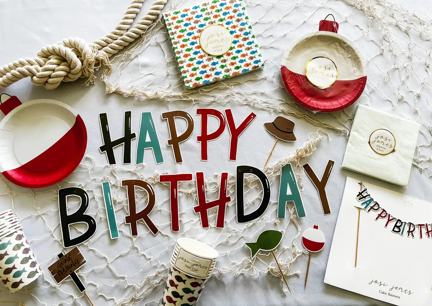 Gone Fishing Happy Birthday Banner - Image 2