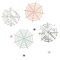 Halloween Hanging Spiderwebs 4ct