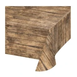 Creative Converting Brown Wood Grain Plastic Table Cover