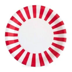 Red & White Striped Lunch Plates 12ct