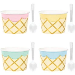 Creative Converting Ice Cream Cups With Spoons 8ct