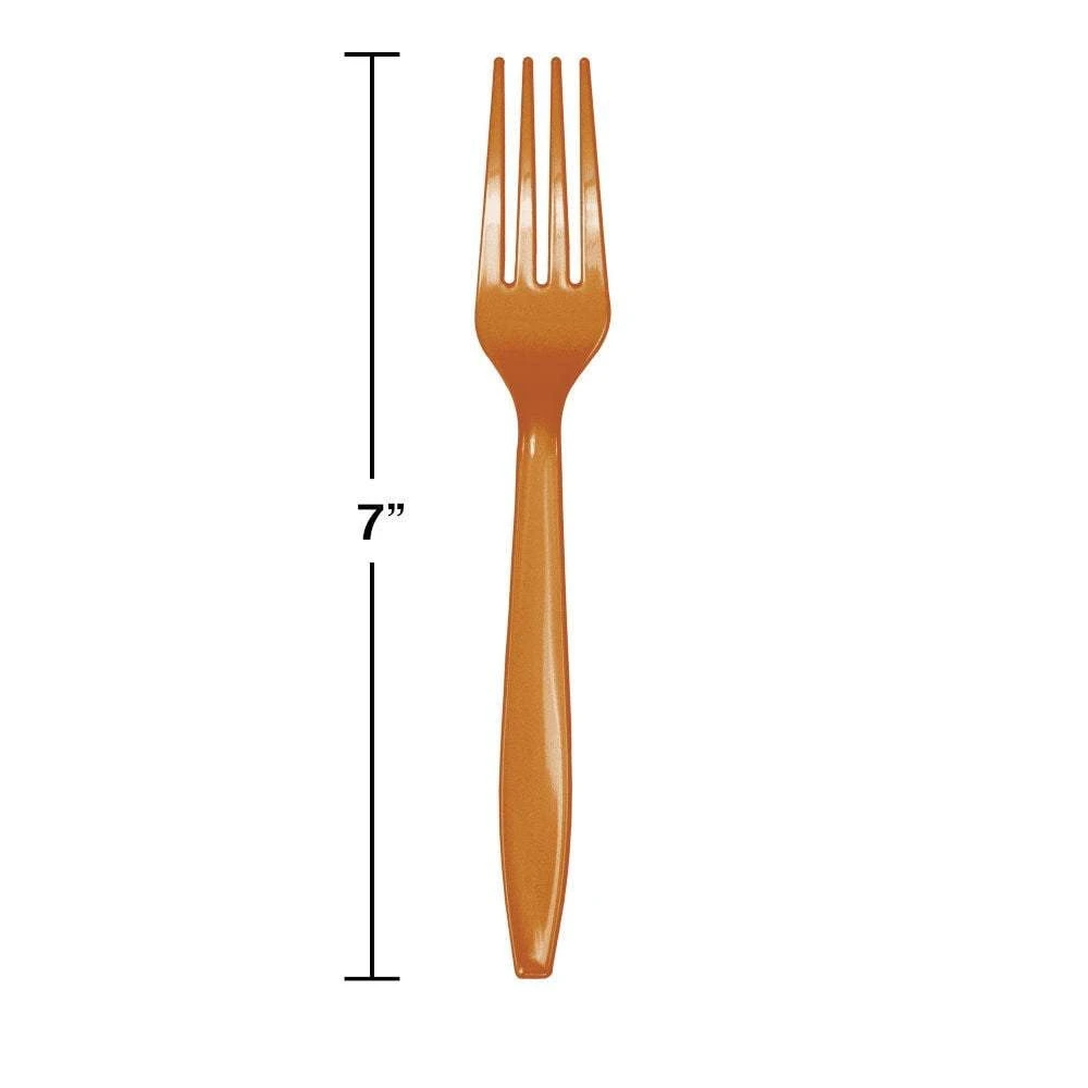 Creative Converting Pumpkin Spice Plastic Forks 24ct - Image 2