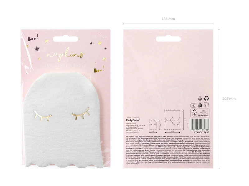White Ghost Dessert Napkins 20ct - Image 4
