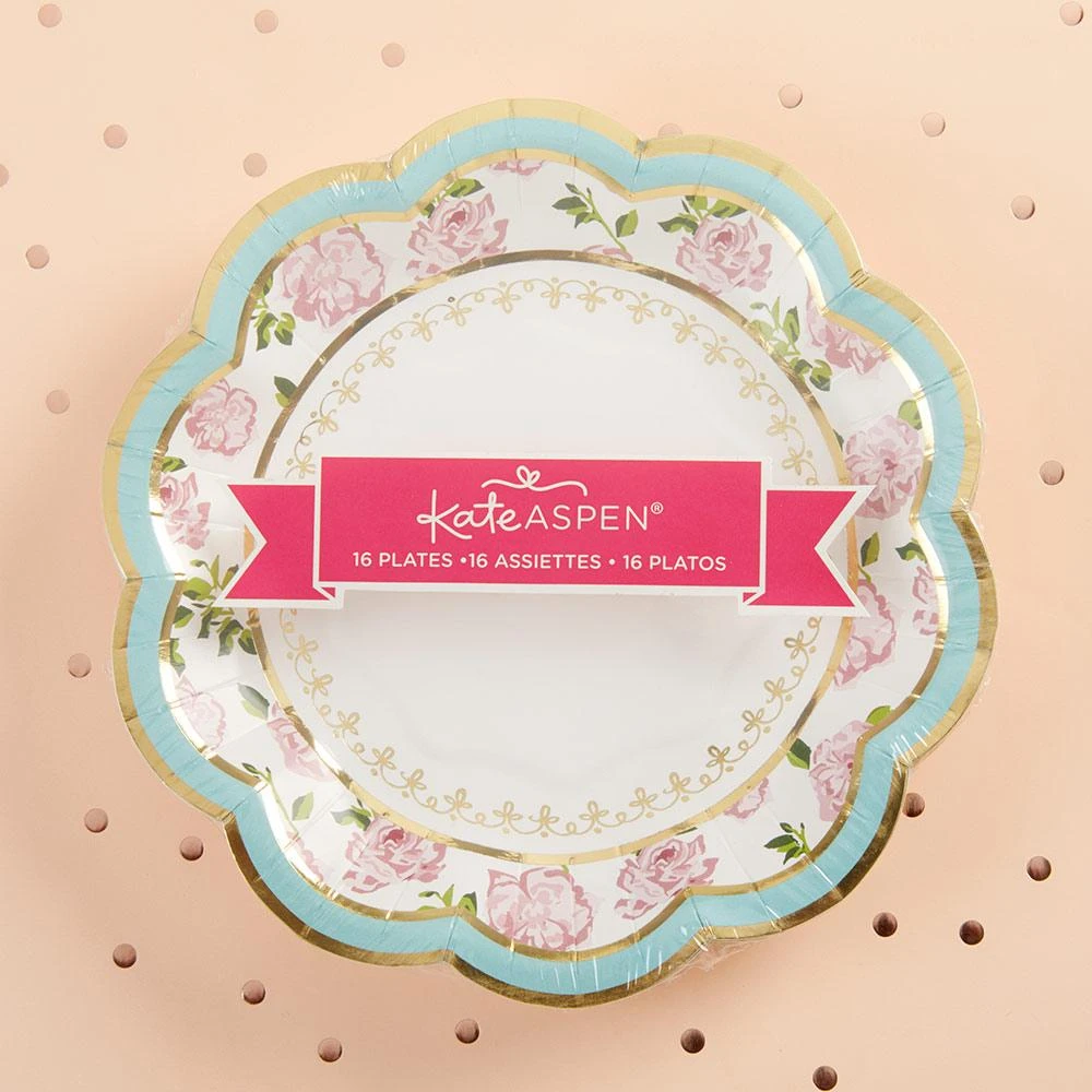Blue Floral Tea Time Dessert Plates 16ct - Image 5