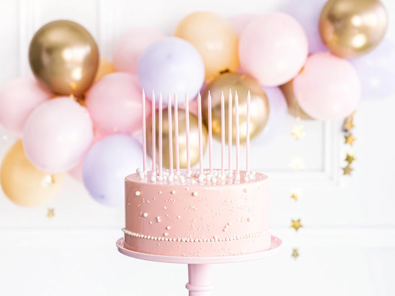 Tall Light Pink Birthday Candles 12ct - Image 2