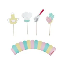 Baking Party Cupcake Toppers & Wrappers 12ct