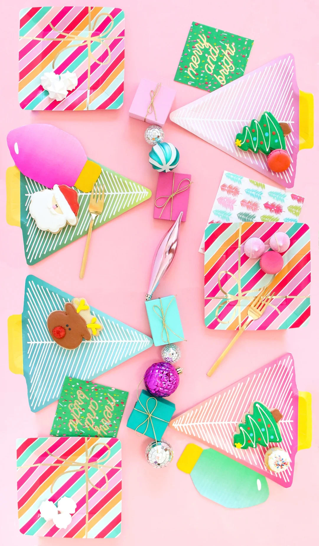 Green Merry & Bright Dessert Napkins 20ct - Image 3