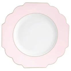 Blush Pink Scalloped Plastic Dinner Plates 10ct