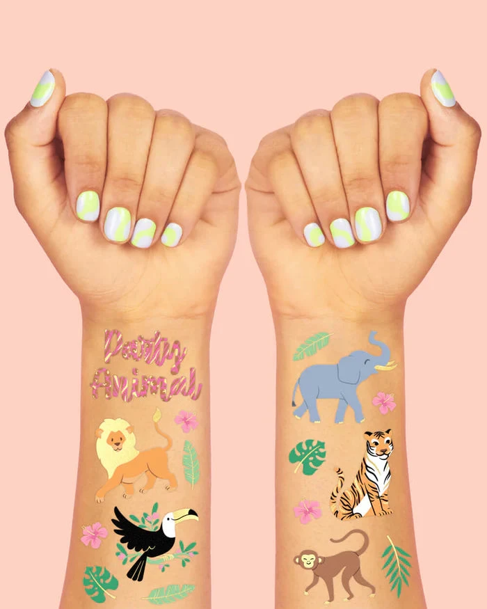 Party Animals Temporary Tattoo Sheets 2ct - Image 2