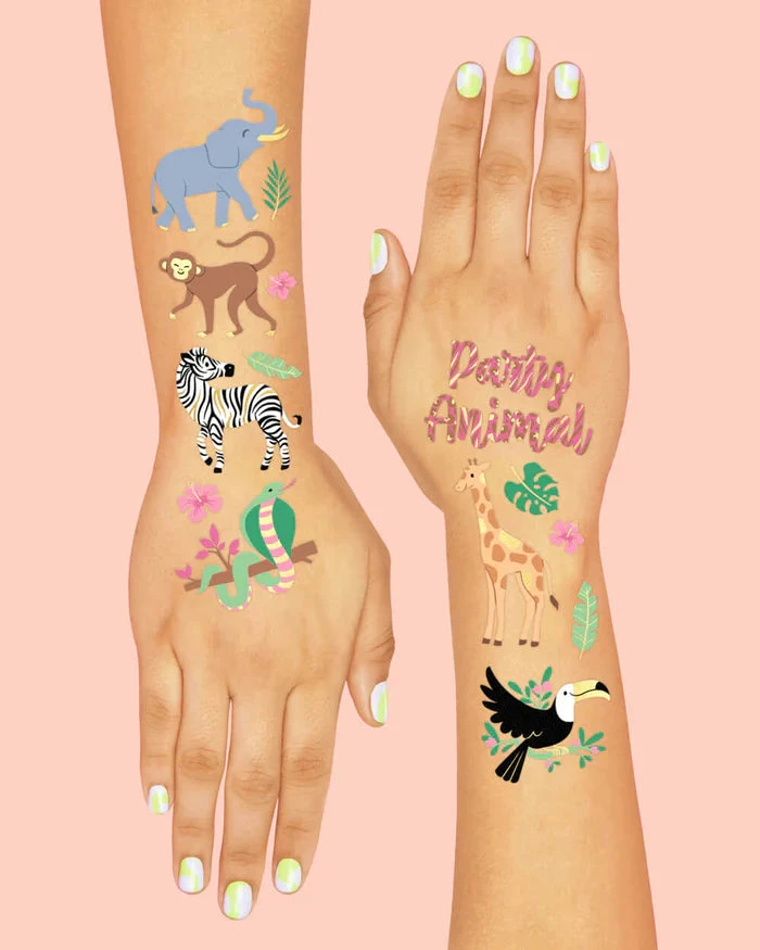 Party Animals Temporary Tattoo Sheets 2ct - Image 3