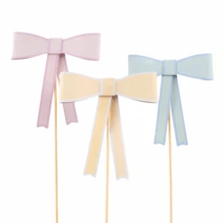 Meri-Meri Pastel Bow Cake Toppers 3ct
