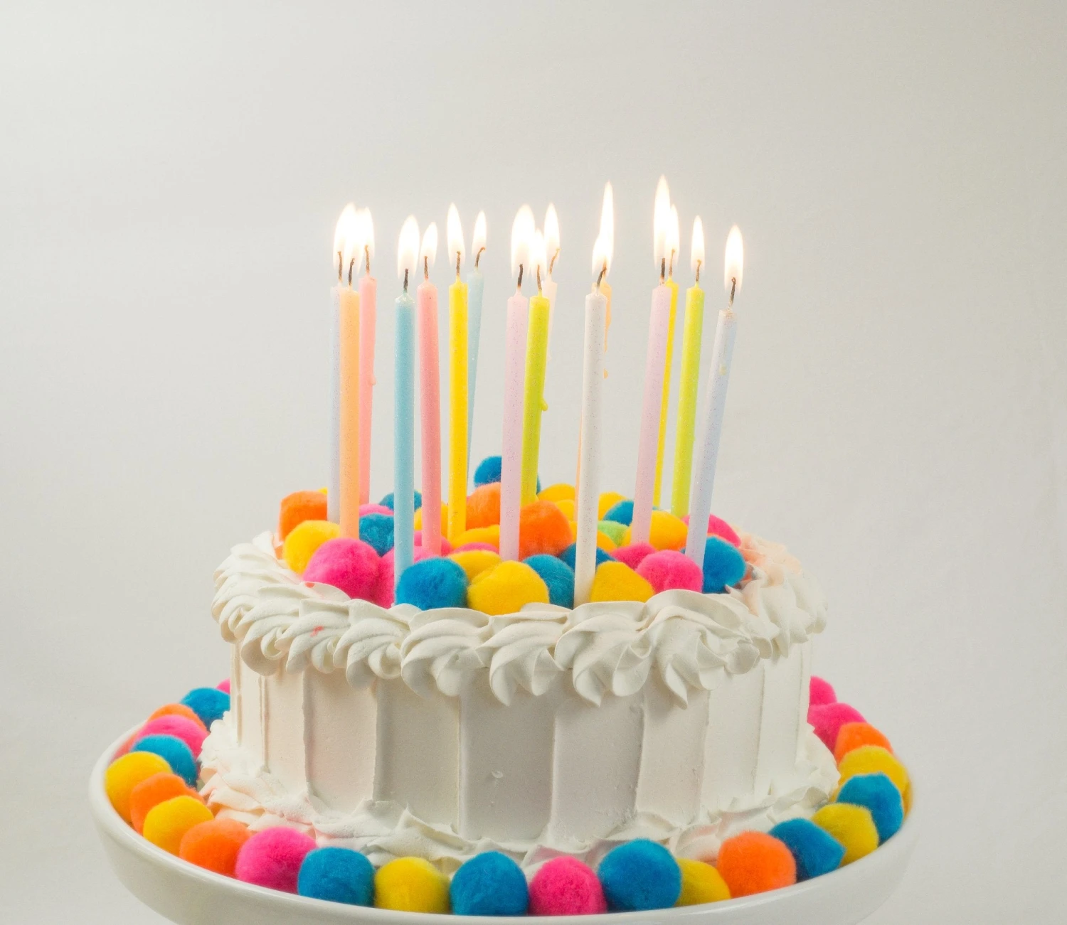Tall Pastel Rainbow Glitter Birthday Candles - Image 2