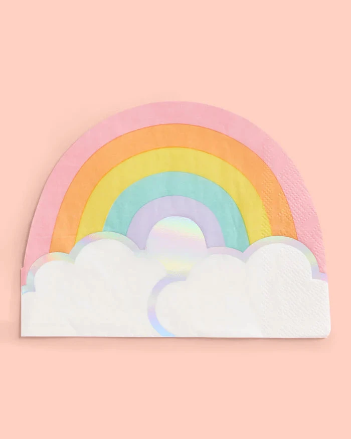 Pastel Rainbow & Clouds Lunch Napkins 25ct - Image 2