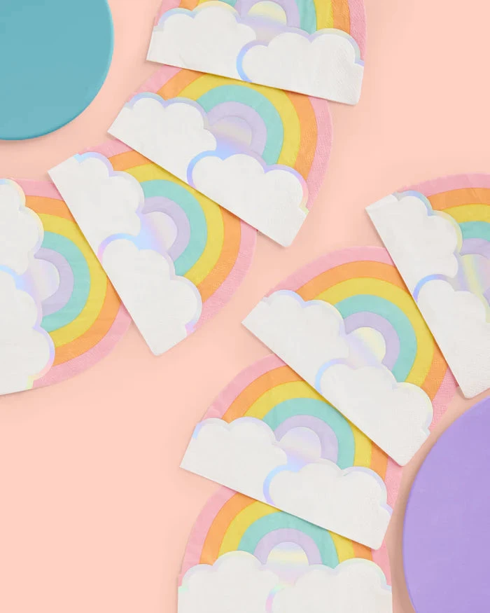Pastel Rainbow & Clouds Lunch Napkins 25ct - Image 3