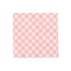 Pink Checkered Lunch Napkins 16ct