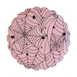 Pink Spider Web Dessert Plates 8ct