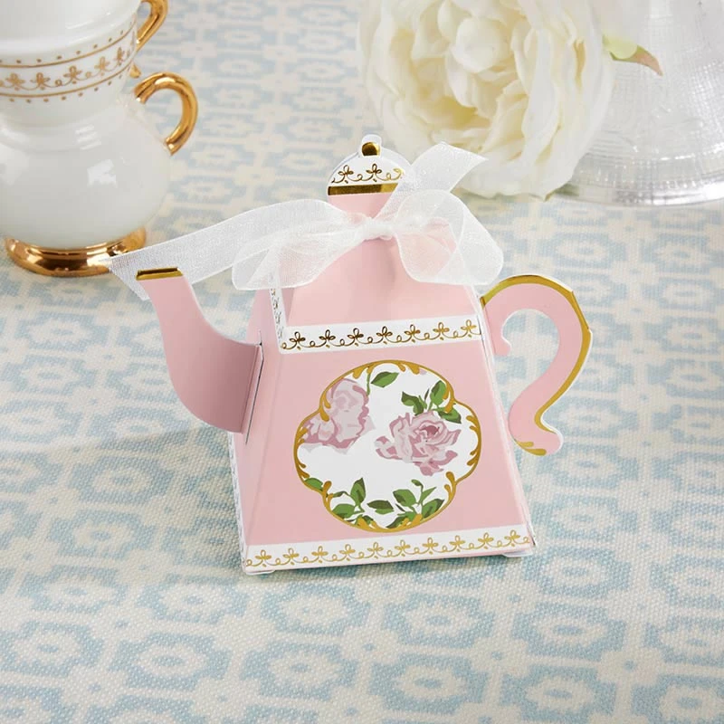 Pink Floral Tea Time Favor Boxes 24ct - Image 2
