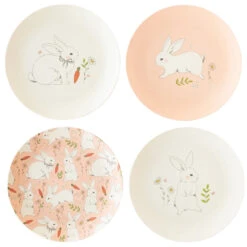 Bamboo Reusable Easter Bunny Dessert Plates 4ct