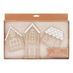Puffy Gingerbread Houses Felt Garland 6ft