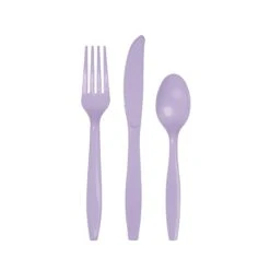 Creative Converting Lavender Plastic Cutlery Set For 8