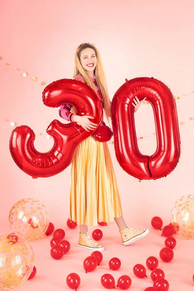 34" Red Number Balloon 0-9 - Image 13