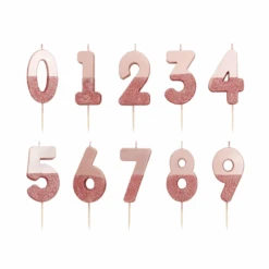 Talking Tables Rose Gold & Gold Glitter Dipped Number Birthday Candle
