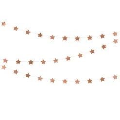 Rose Gold Star Garland 12'