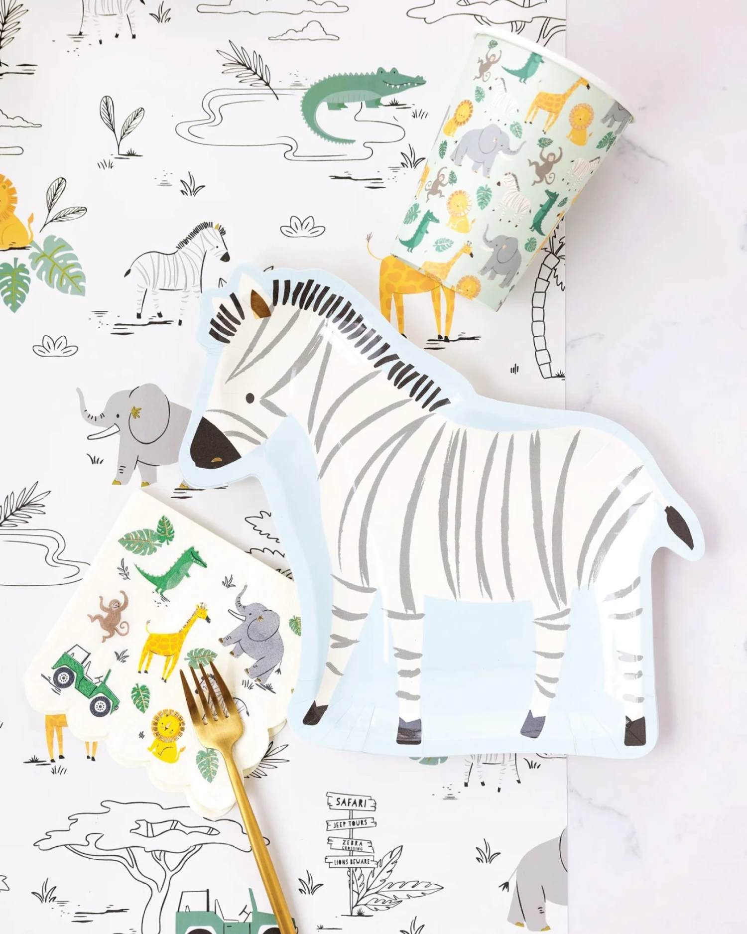 Safari Zebra Lunch Plates 8ct - Image 3