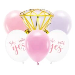 She Said Yes Engagement Party Balloon Bouquet 6pc