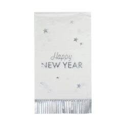 Happy New Year Fringe Paper Guest Towels 18ct