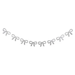 Silver Glitter Bow Banner 6ft