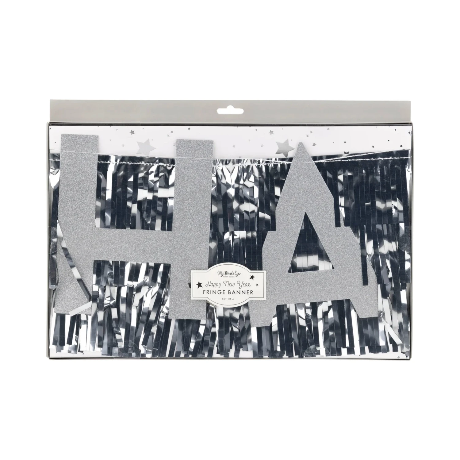 Silver Happy New Year Banner & Fringe Garland Set 8ft - Image 2