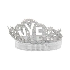 Silver NYE Crown Headband 6ct