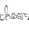 Silver Cheers Cursive Letter Balloon 40in