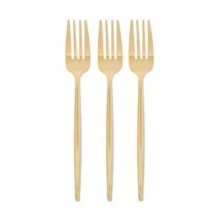 Modern Gold Plastic Forks 20ct