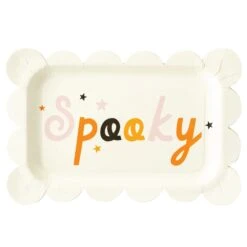 Spooky Halloween Rectangular Lunch Plates 8ct